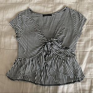 Striped Tie crop top